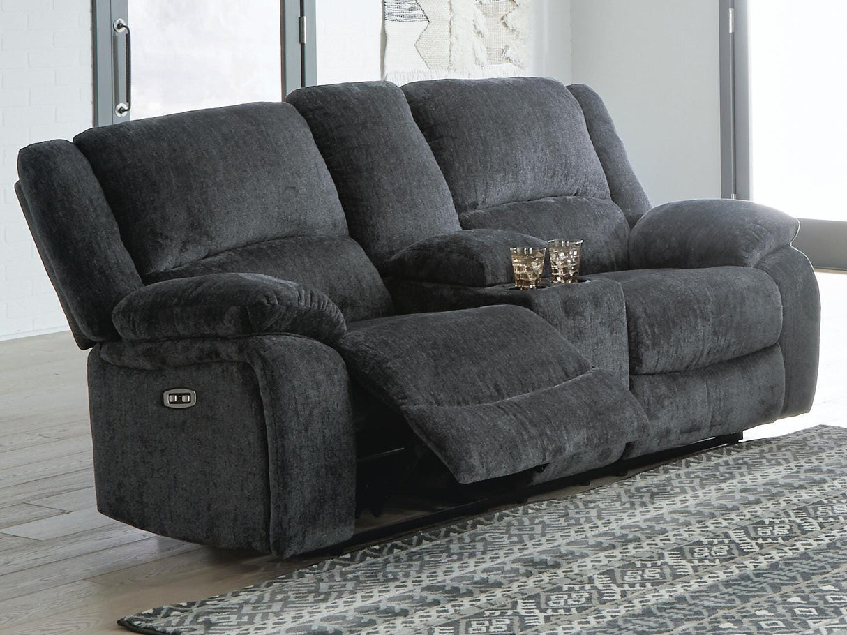 Draycoll Power Reclining Loveseat with Console - 7650496