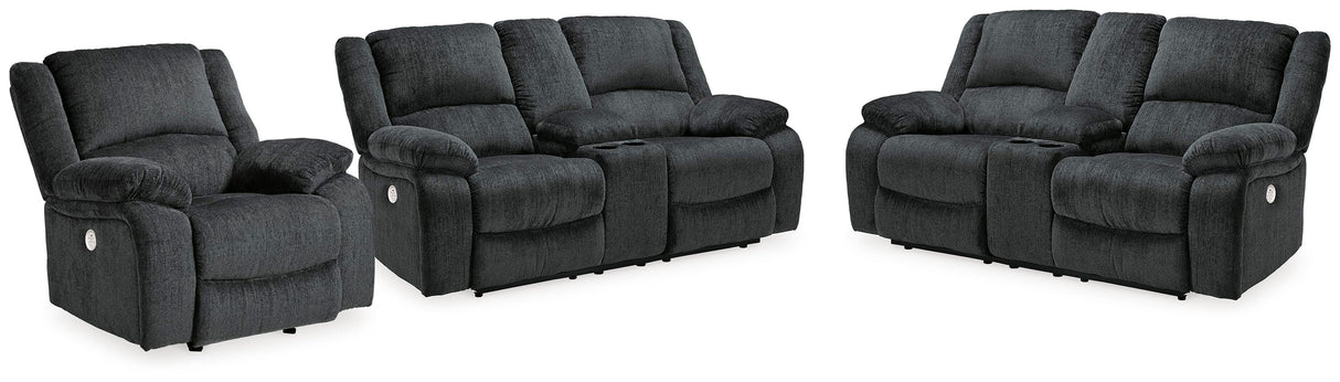 Draycoll 2 Power Reclining Loveseats and Recliner - 76504U6