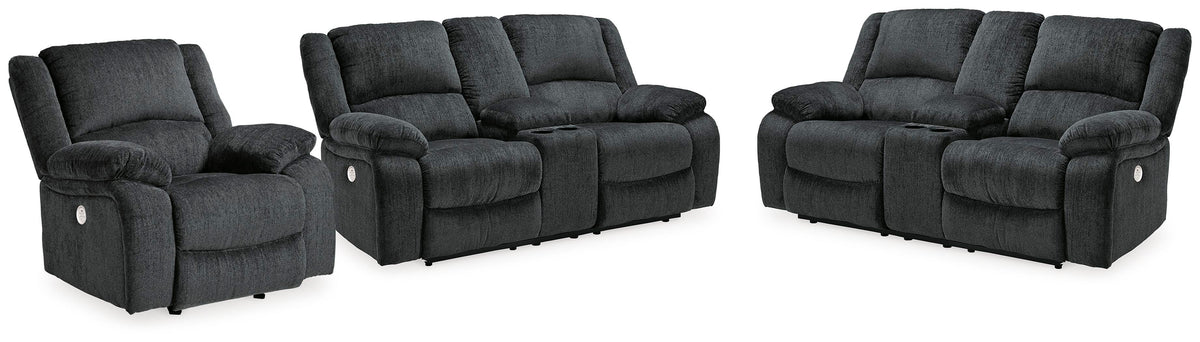Draycoll 2 Power Reclining Loveseats and Recliner - 76504U6