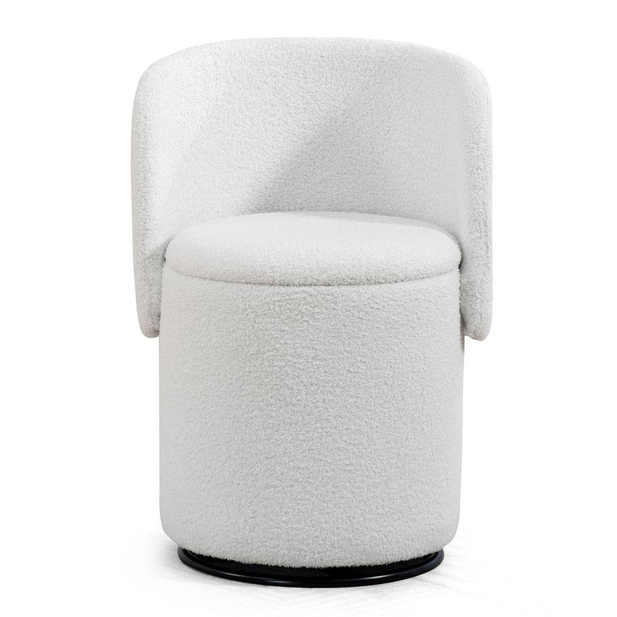 Barrel Chair & Built In Storage, 360° Swivel - Beige