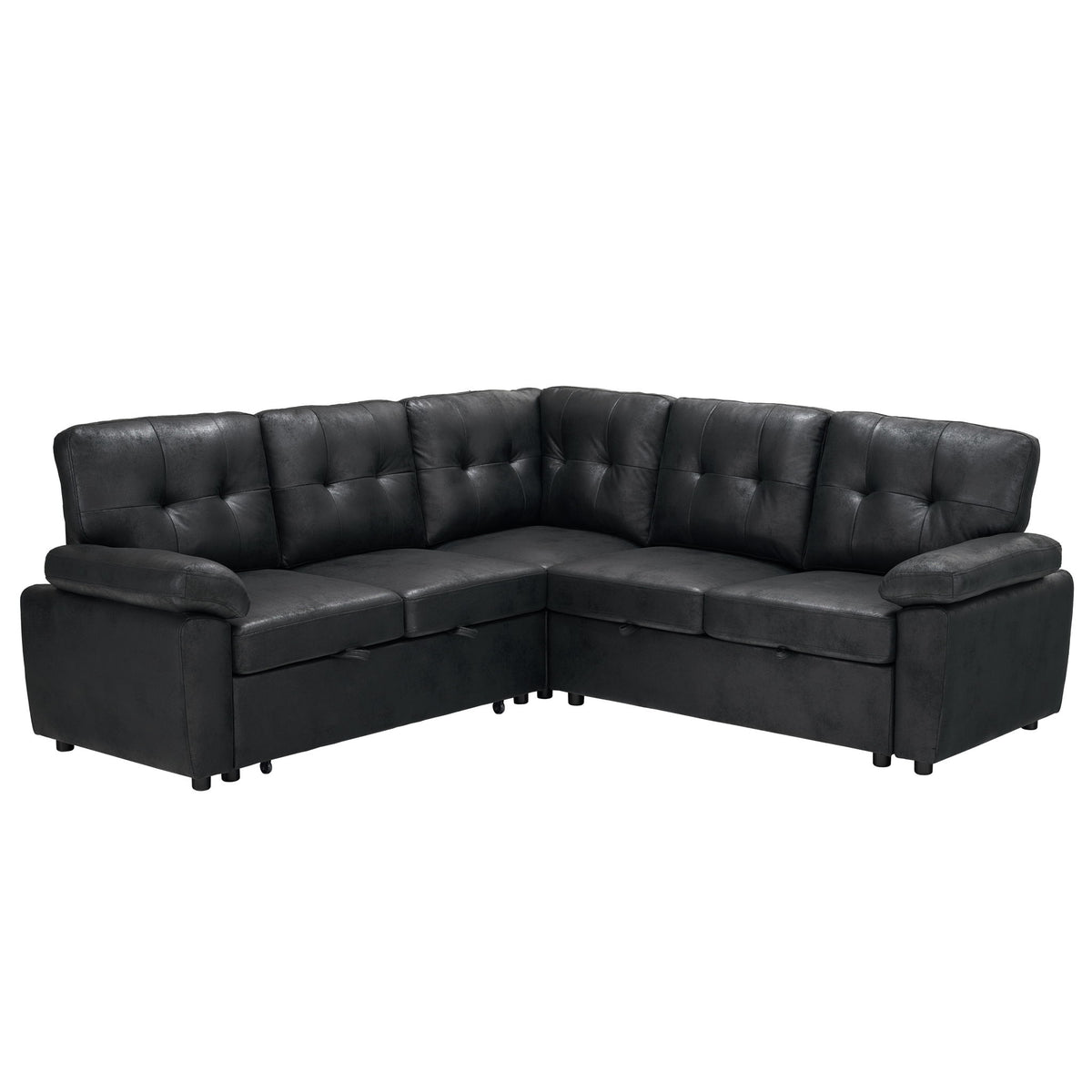 Convertible Sectional Sofa Bed With Pull Out Sleeper And Storage
