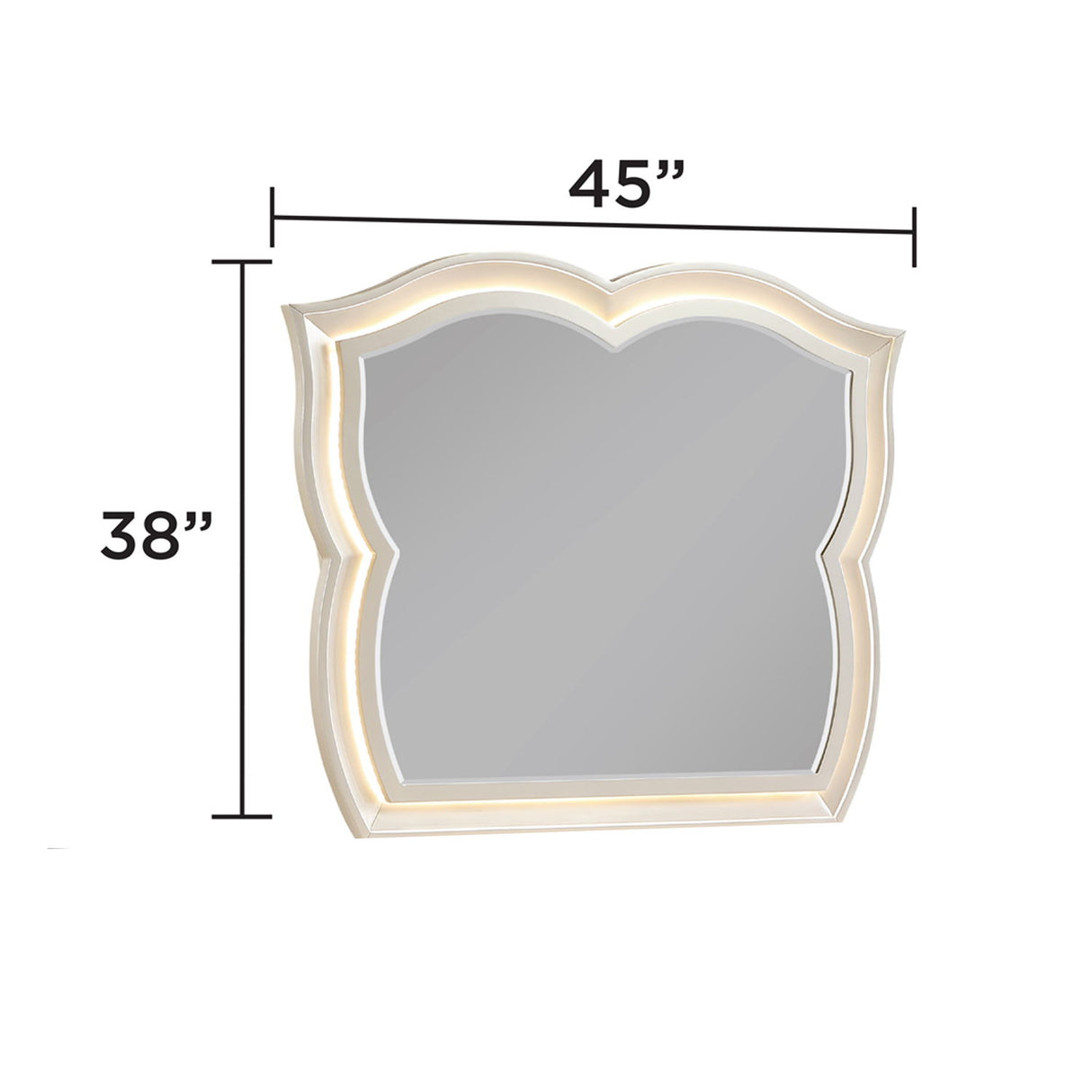 Flora - Framed Mirror With LED Lighting (Dresser Not Included) - Champagne