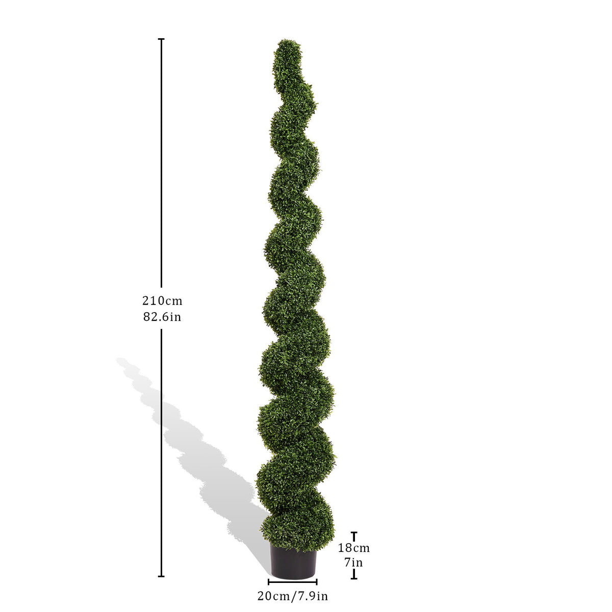 Topiary Bonsai Artificial Spiral Tree Plant Outdoor UV Resistant Plastic Boxwood - Green