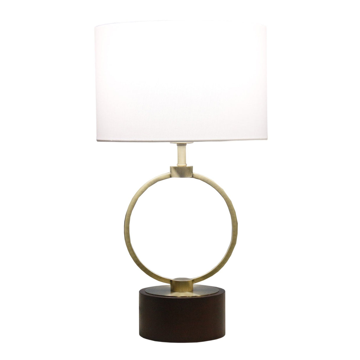 Bedroom Table Lamp With Circular Design - White