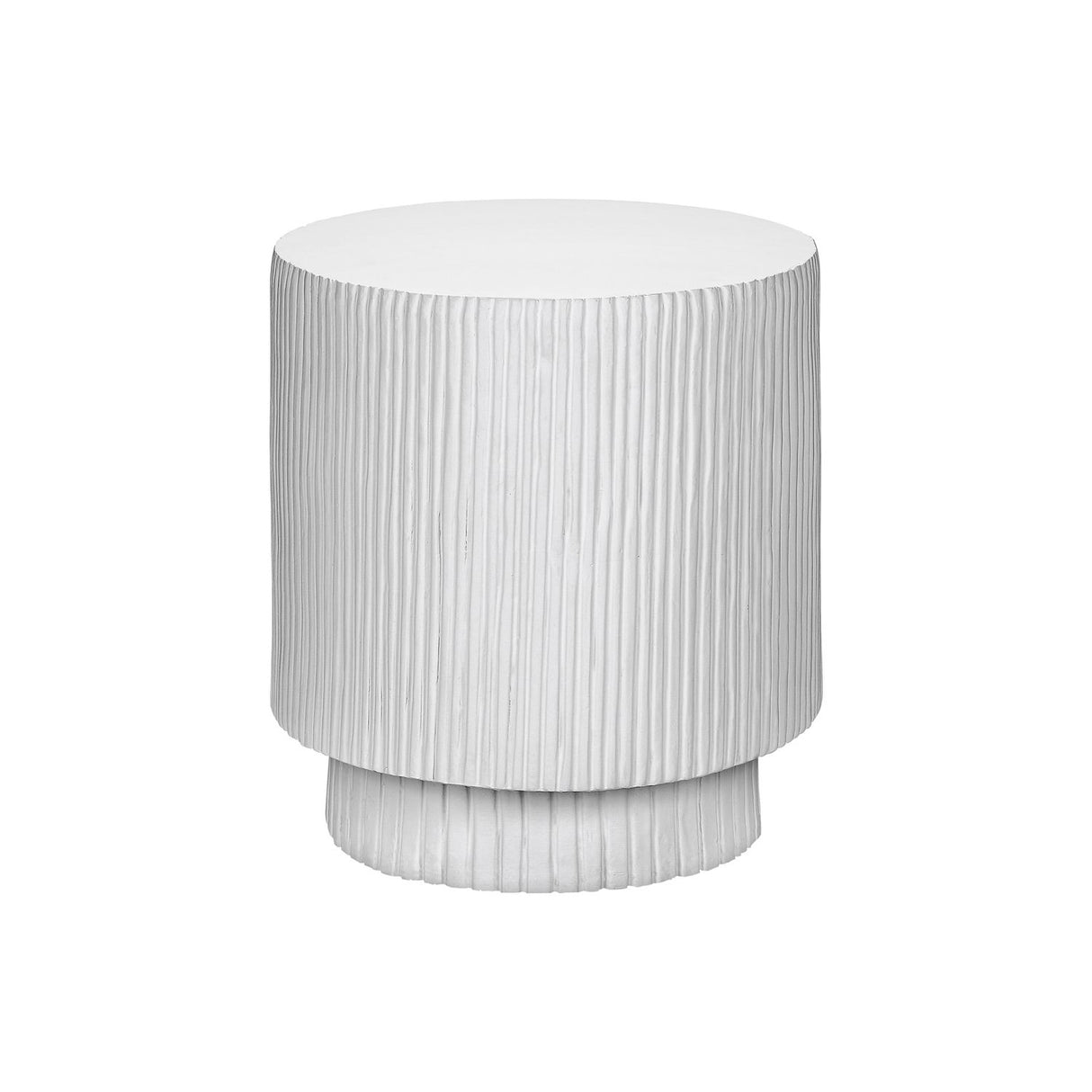 Round Accent Table, Indoor Outdoor - White