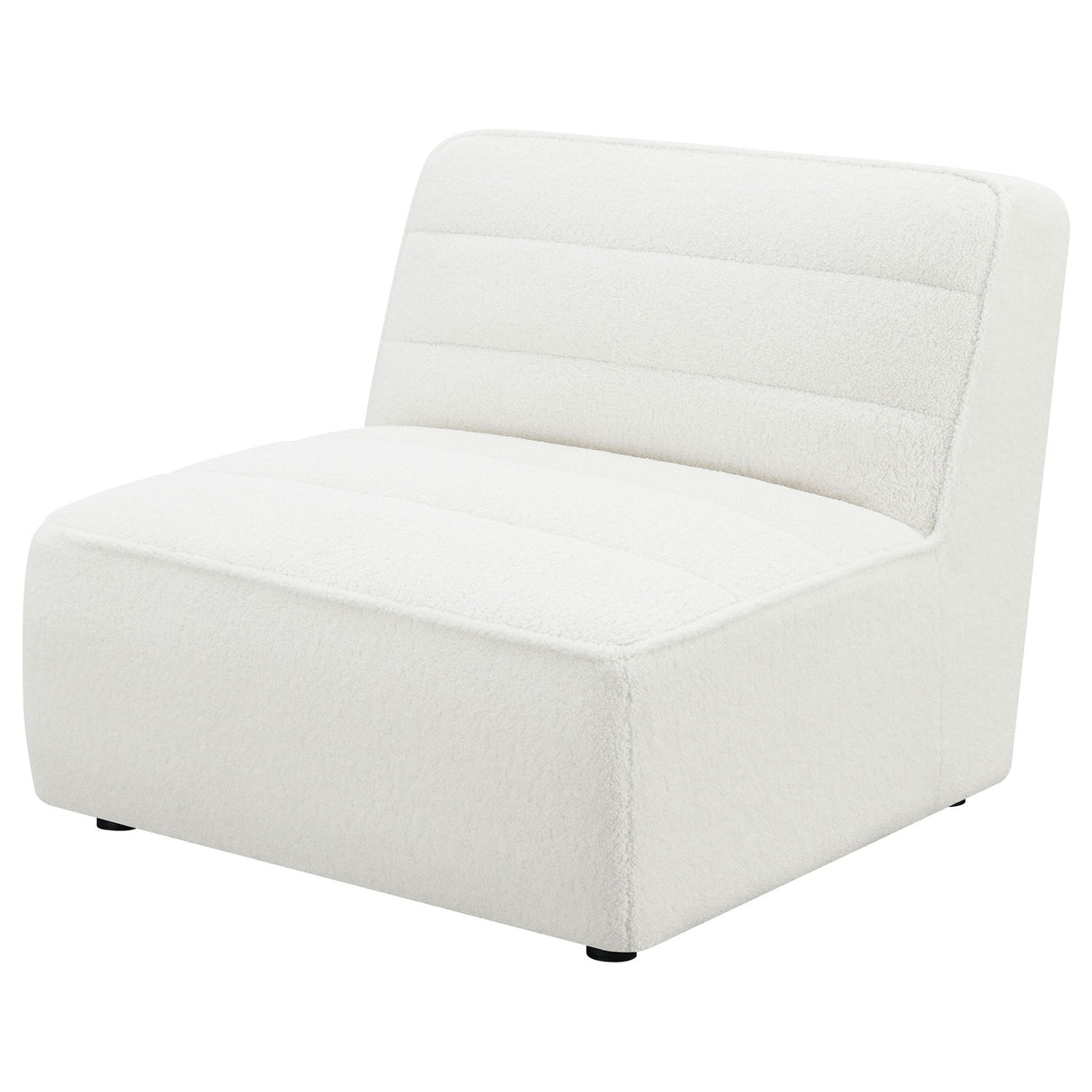 Bonnie - Upholstered Armless Chair With Channel Tufting - Ivory