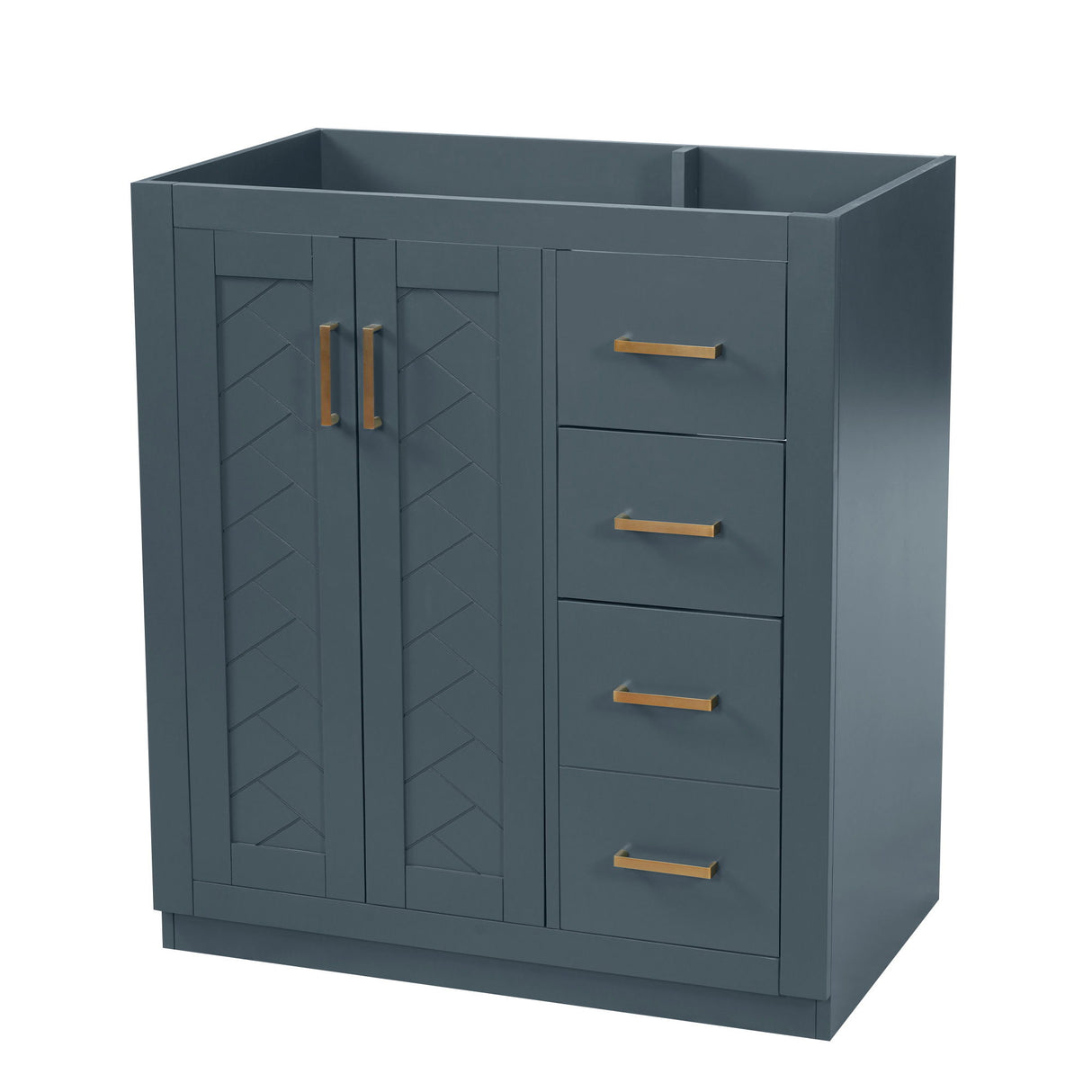 Retro Style Bathroom Vanity With 3 Drawers & Soft-Closing Doors