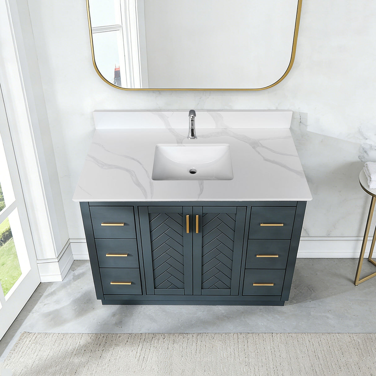 Bathroom Vanity Top With Undermount Single Bowl Sink