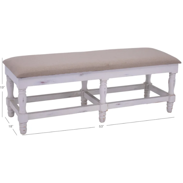ZVD MARTHA WHITE PADD BENCH - MARNWPB