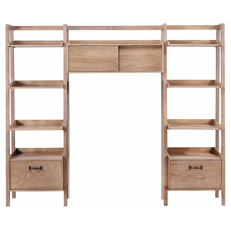 Fabian Bookshelf Bridge with Cubbies Distressed Light Brown - 802044