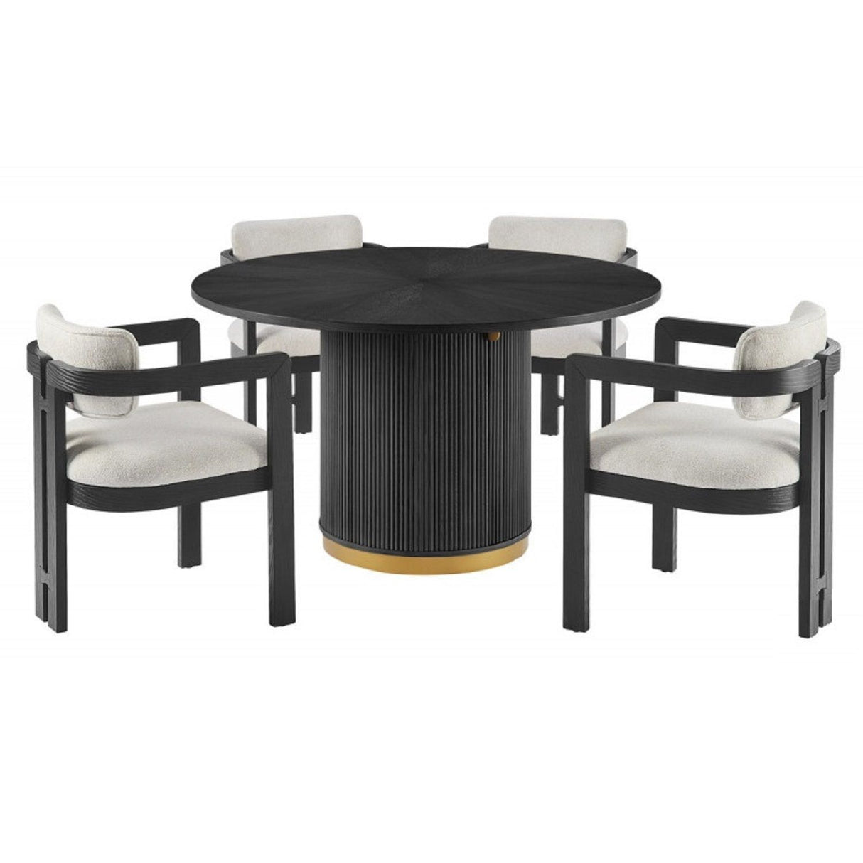 Upholstered Dining Armchair - Black
