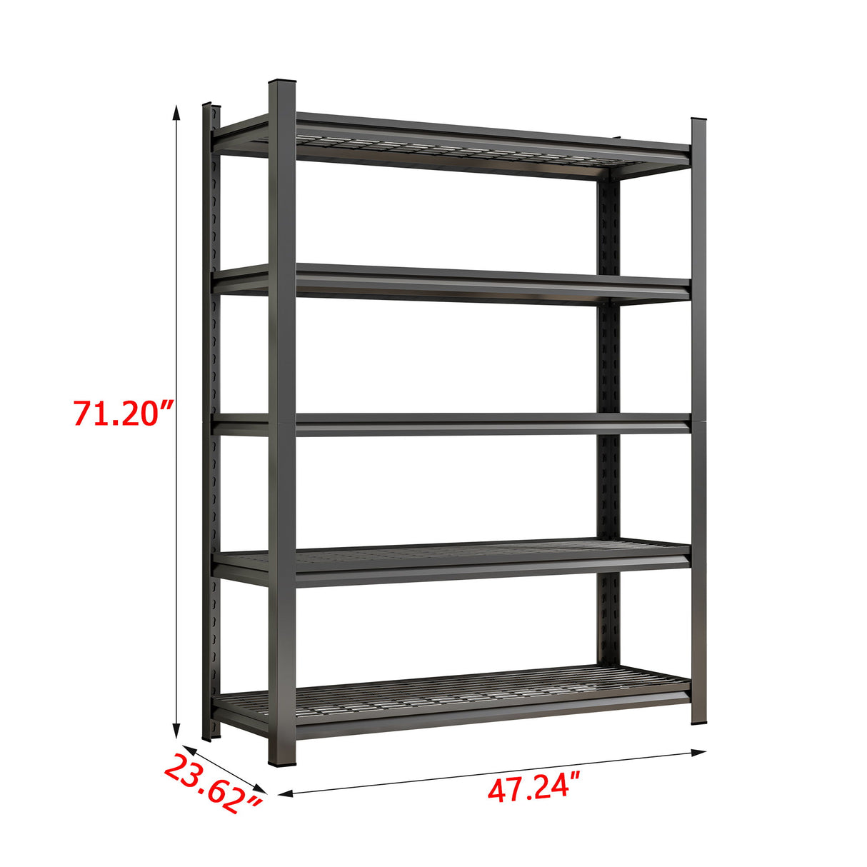 Garage 5 Story Shelf, Capable Of Accommodating 2500 Lbs, Adjustable Shelf - Black
