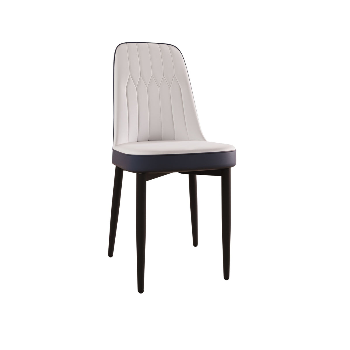 Modern Dining Chair With Cushions And Metal Legs