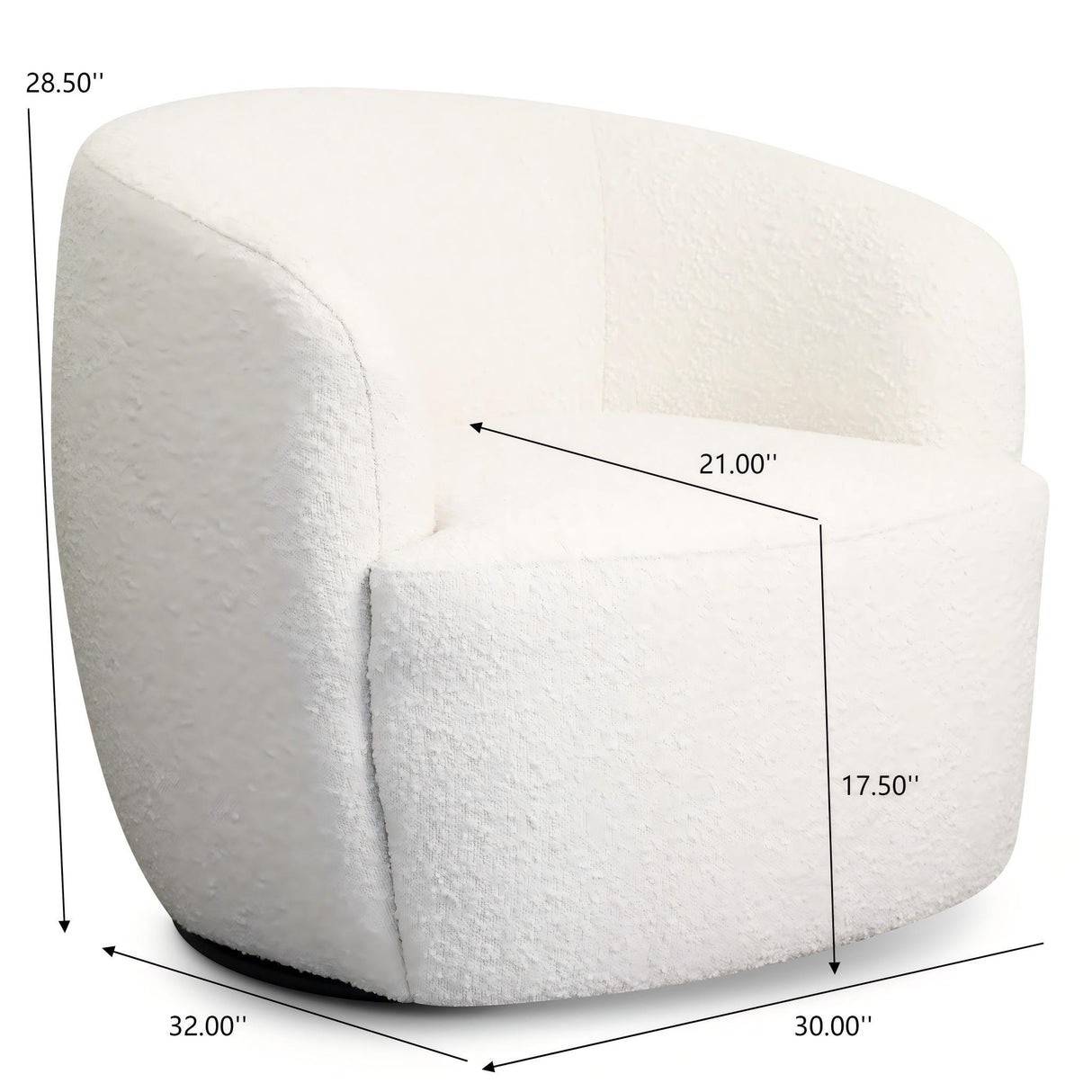 Mina - Swivel Chair - White