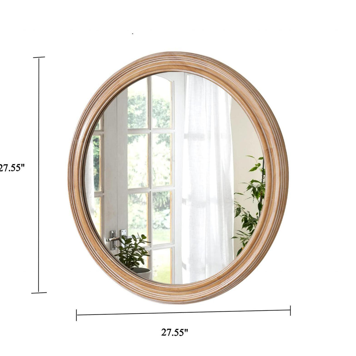 Round Wall Mirror With Ribbed Frame