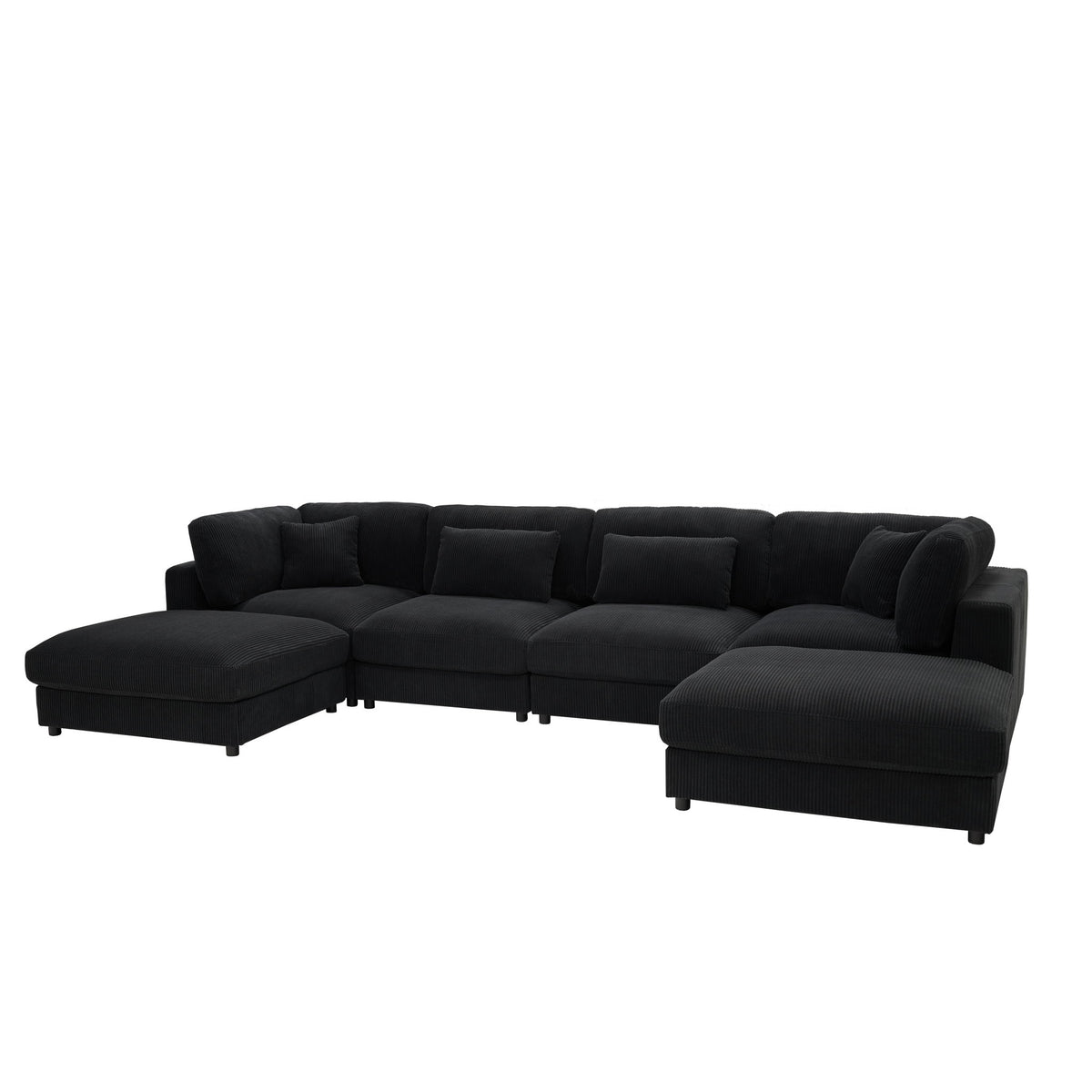 Upholstered Modular Sectional & Custom Configuration And Toss Pillows
