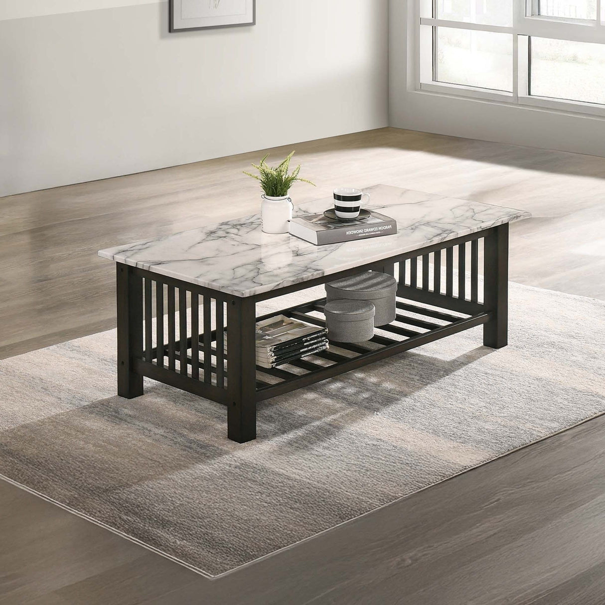 3 Piece Occasional Table Set, 1 Coffee Table And 2 End Tables, Open Storage Design - Walnut