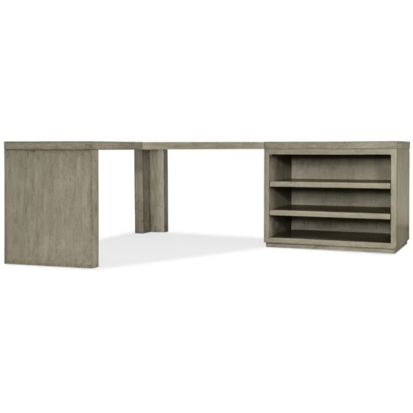 Casual Corner Office Storage Desk with Open Shelf Cabinet - 6150-10939-85