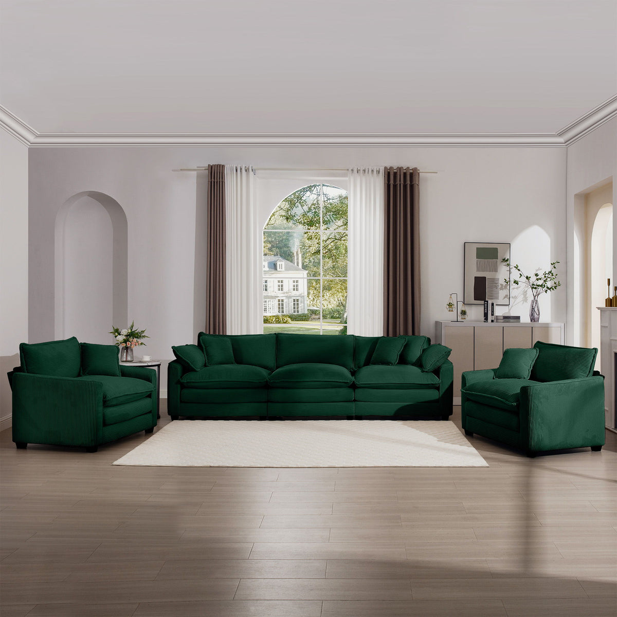 Elegant Oversized Sectional Sofa Set With Deep Seats And Flexible Layout