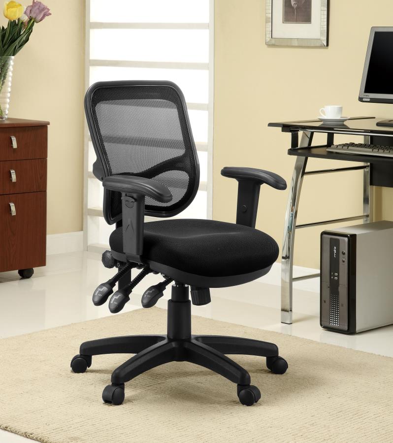Rollo Upholstered Adjustable Ergonomic Office Chair Black - 800019