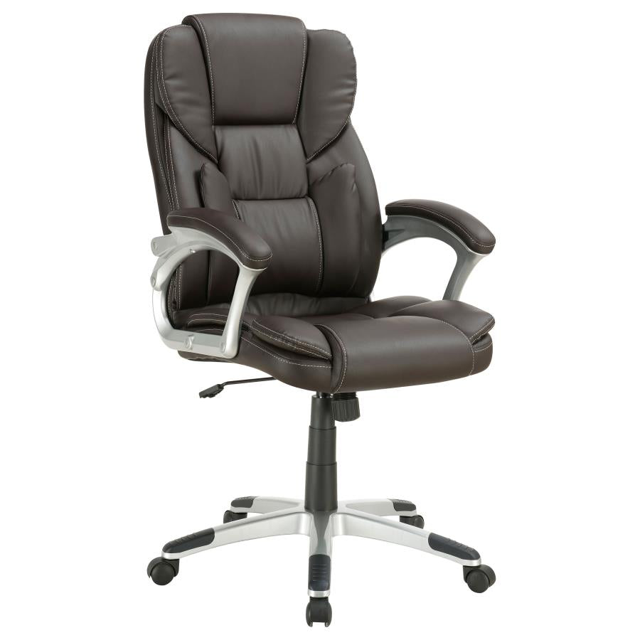 Kaffir Upholstered Adjustable Office Desk Chair Dark Brown - 800045
