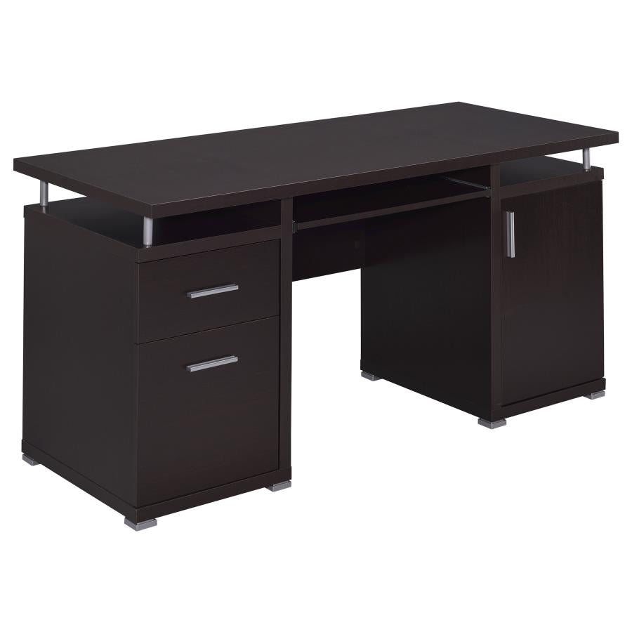 Tracy 55-inch 2-drawer Office Computer Desk Cappuccino - 800107