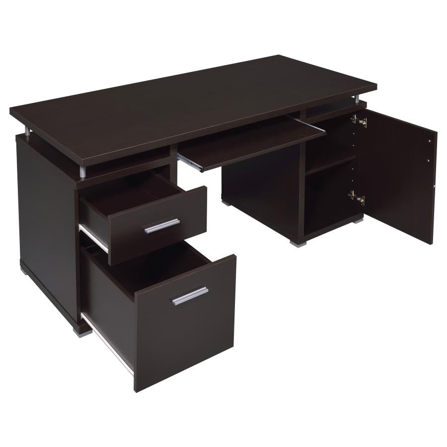 Tracy 55-inch 2-drawer Office Computer Desk Cappuccino - 800107