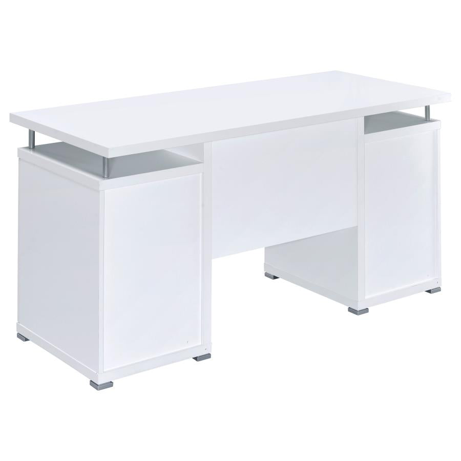 Tracy 55-inch 2-drawer Office Computer Desk White - 800108