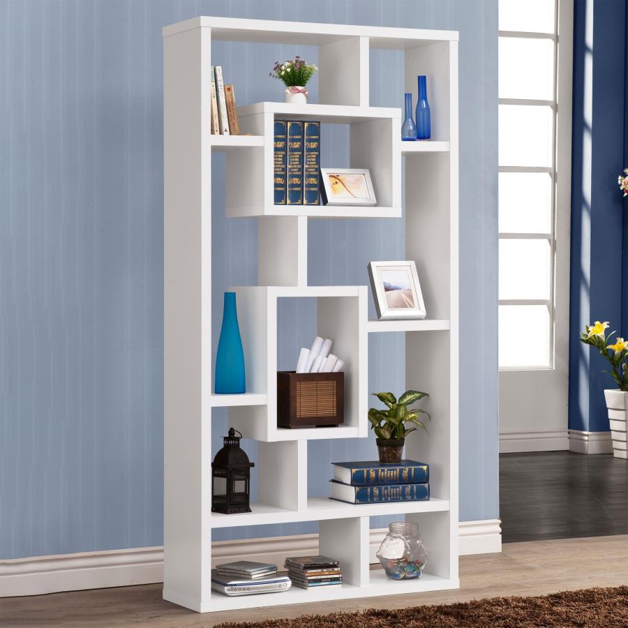 Corey 71-inch 8-shelf Bookshelf White - 800157