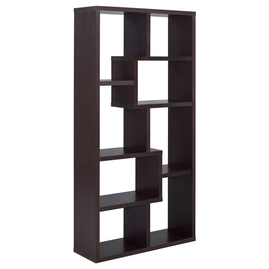 Theo 71-inch 6-shelf Bookshelf Cappuccino - 800264