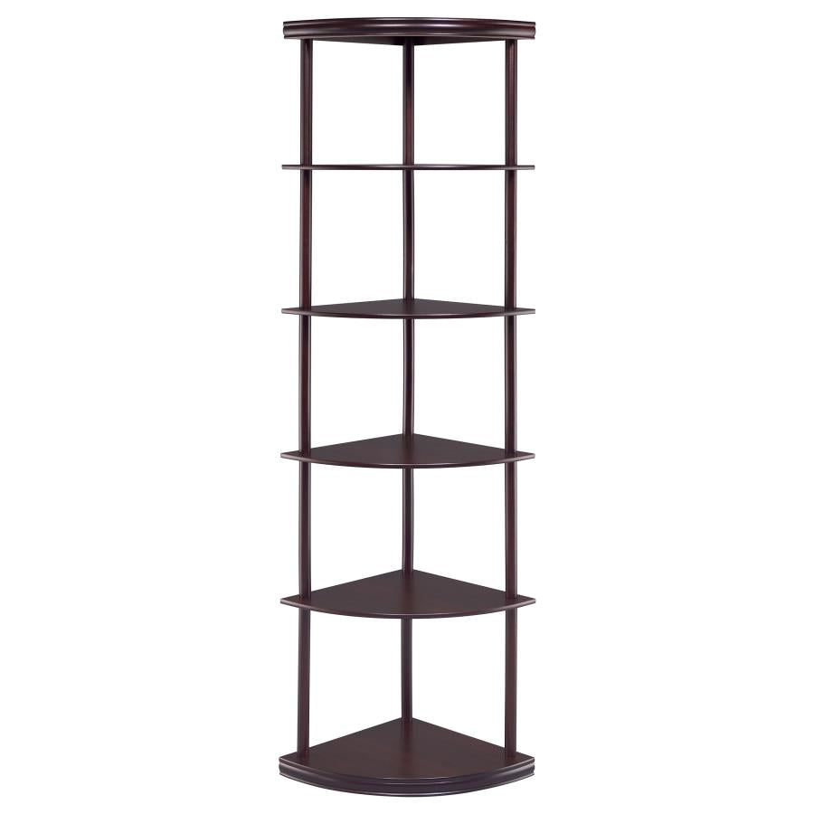 Bonwick 72-inch 5-shelf Corner Bookshelf Cappuccino - 800279