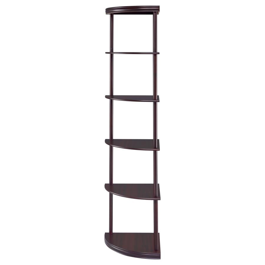 Bonwick 72-inch 5-shelf Corner Bookshelf Cappuccino - 800279