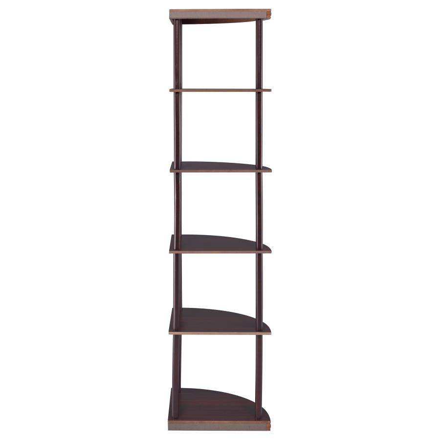 Bonwick 72-inch 5-shelf Corner Bookshelf Cappuccino - 800279