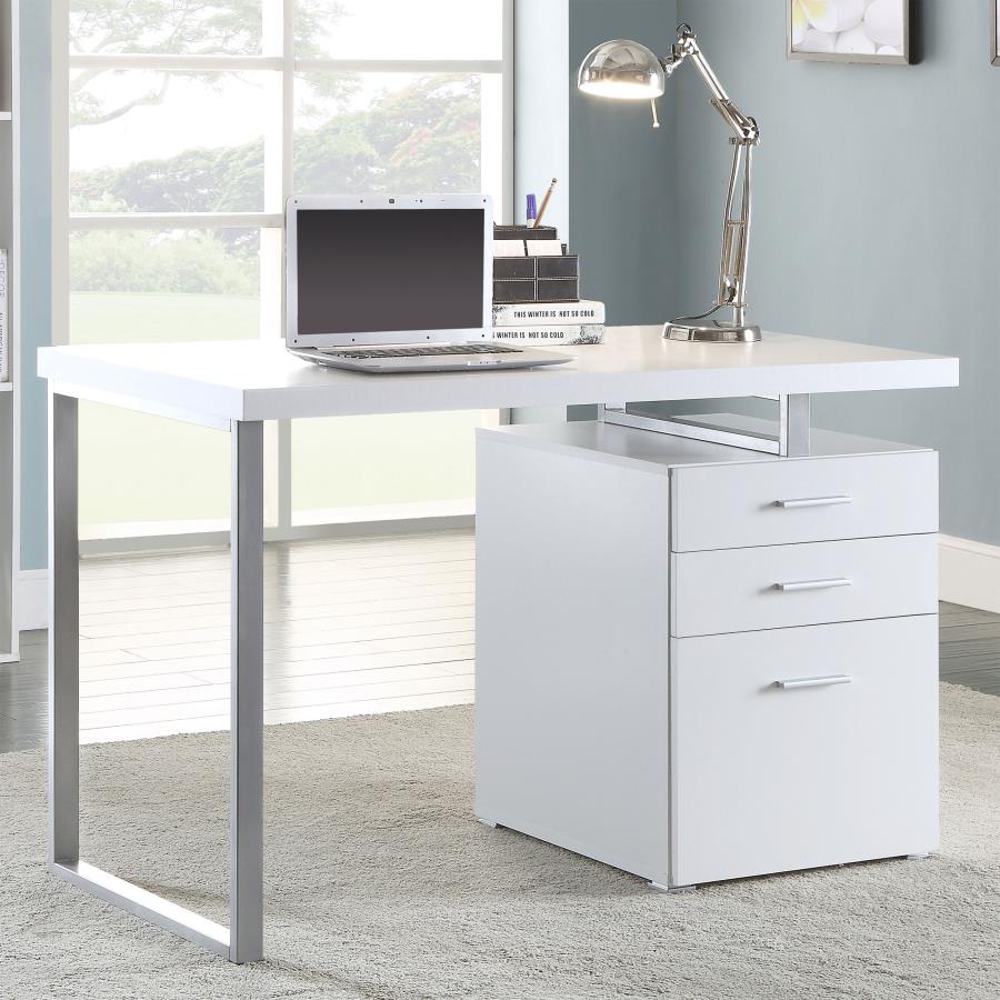 Brennan 47-inch 3-drawer Office Computer Desk White - 800325