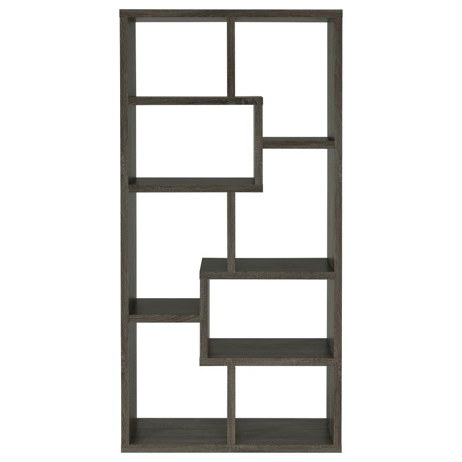 Theo 71-inch 6-shelf Bookshelf Weathered Grey - 800510