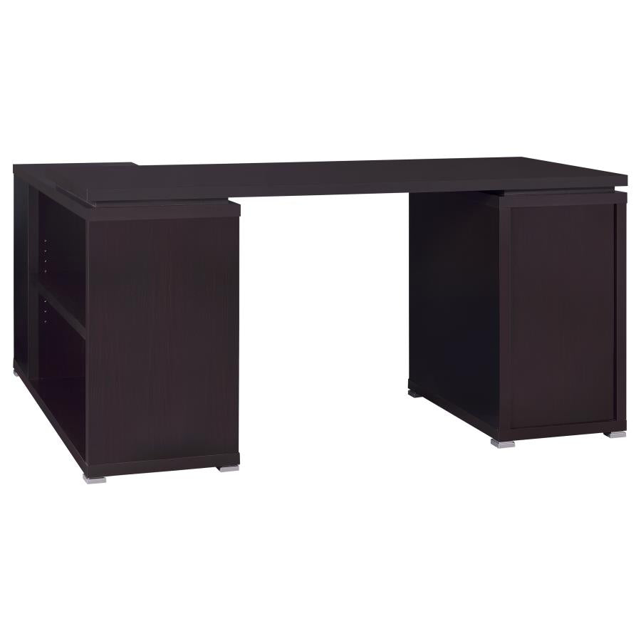 Yvette 60-inch 3-drawer L-Shape Computer Desk Cappuccino - 800517