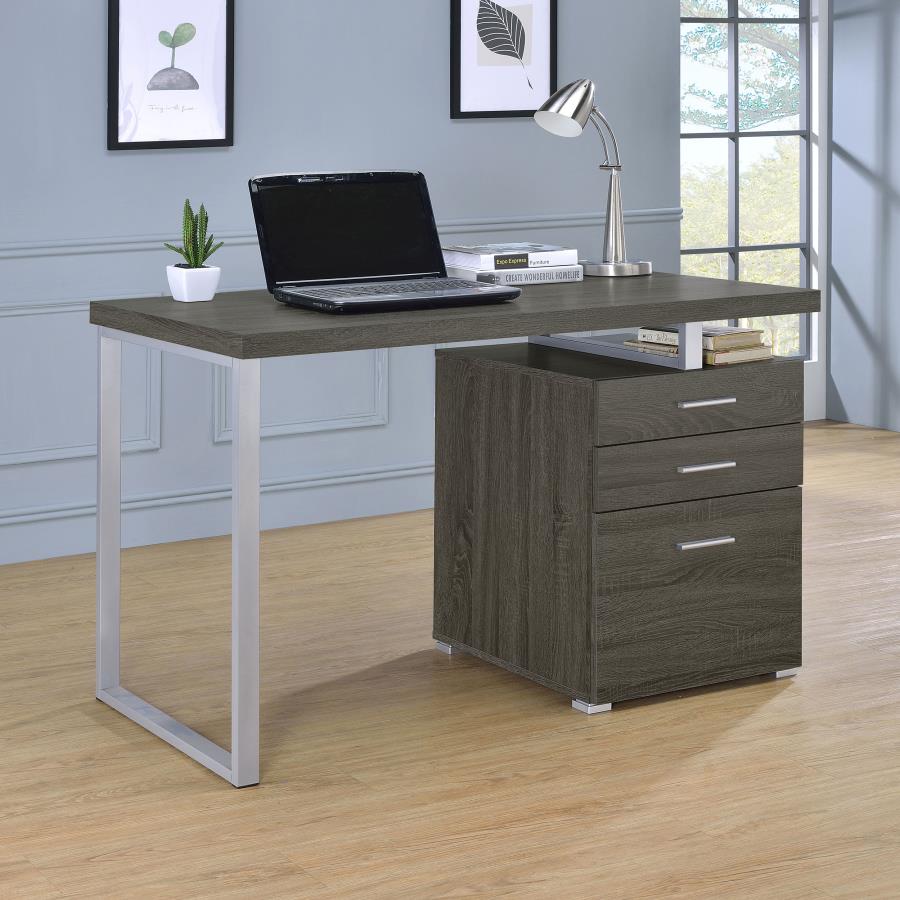 Brennan 47-inch 3-drawer Office Computer Desk Weathered Grey - 800520