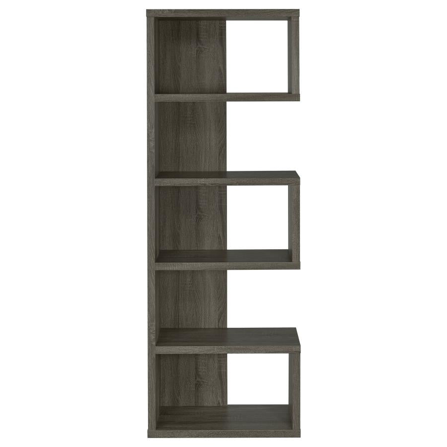 Joey 71-inch 5-shelf Bookshelf Weathered Grey - 800552