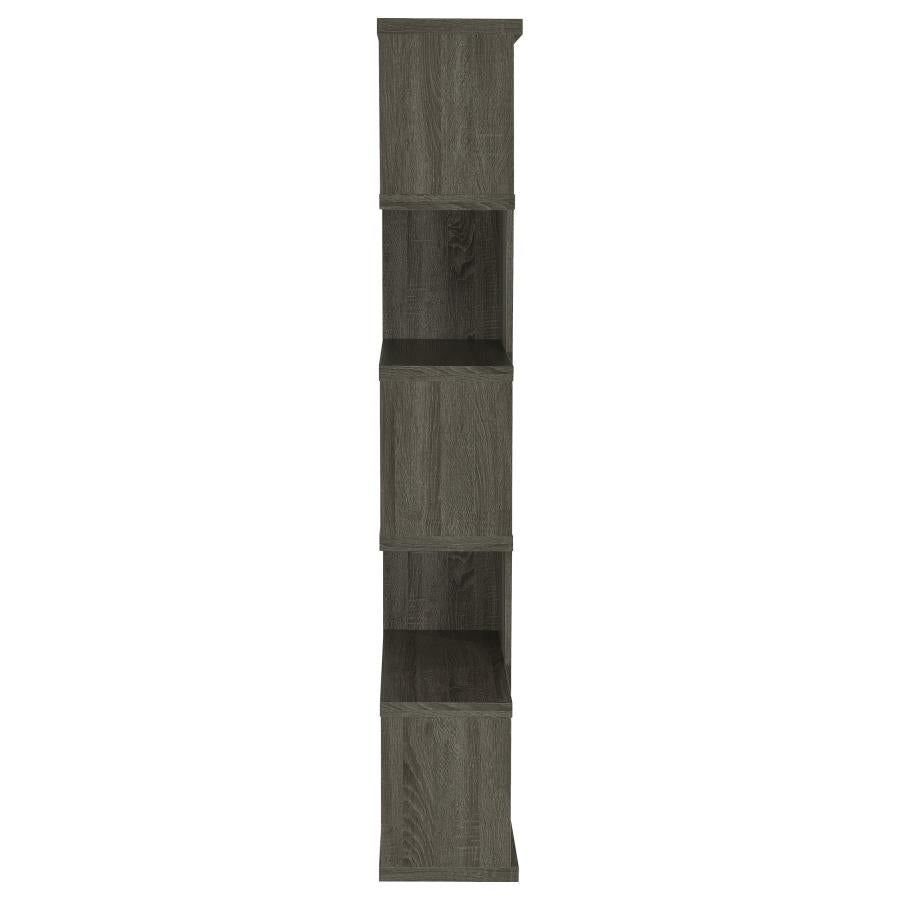 Joey 71-inch 5-shelf Bookshelf Weathered Grey - 800552