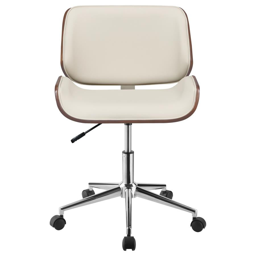Addington Upholstered Adjustable Office Desk Chair Ecru - 800613