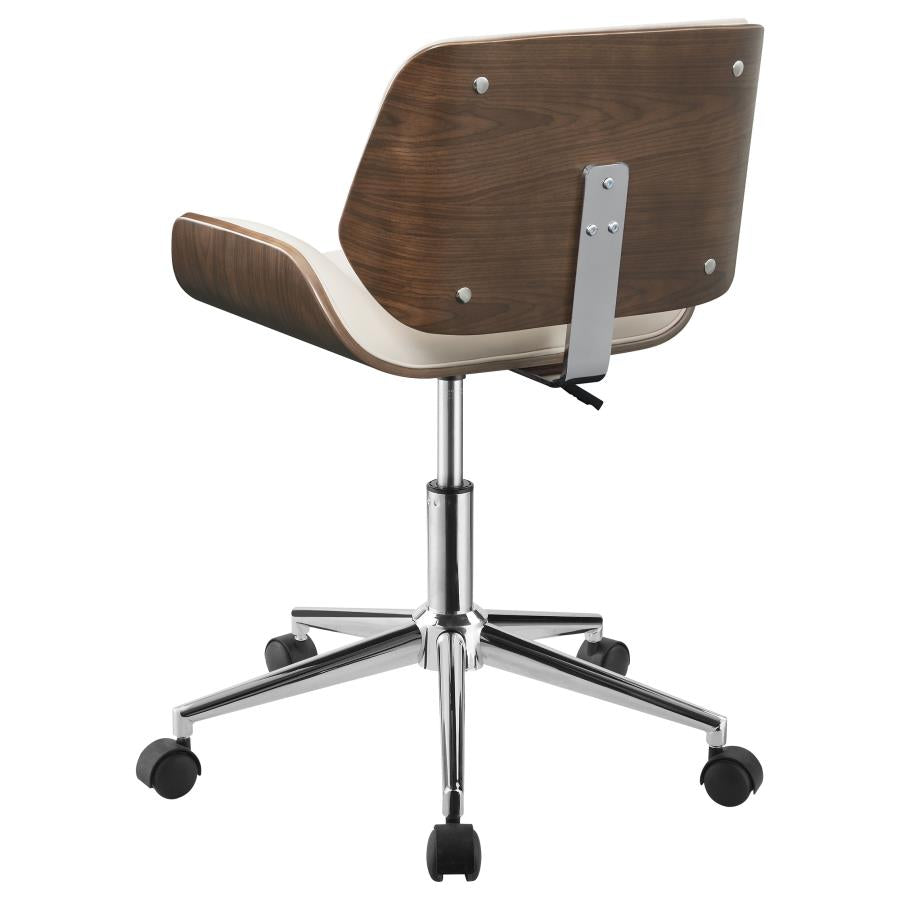 Addington Upholstered Adjustable Office Desk Chair Ecru - 800613