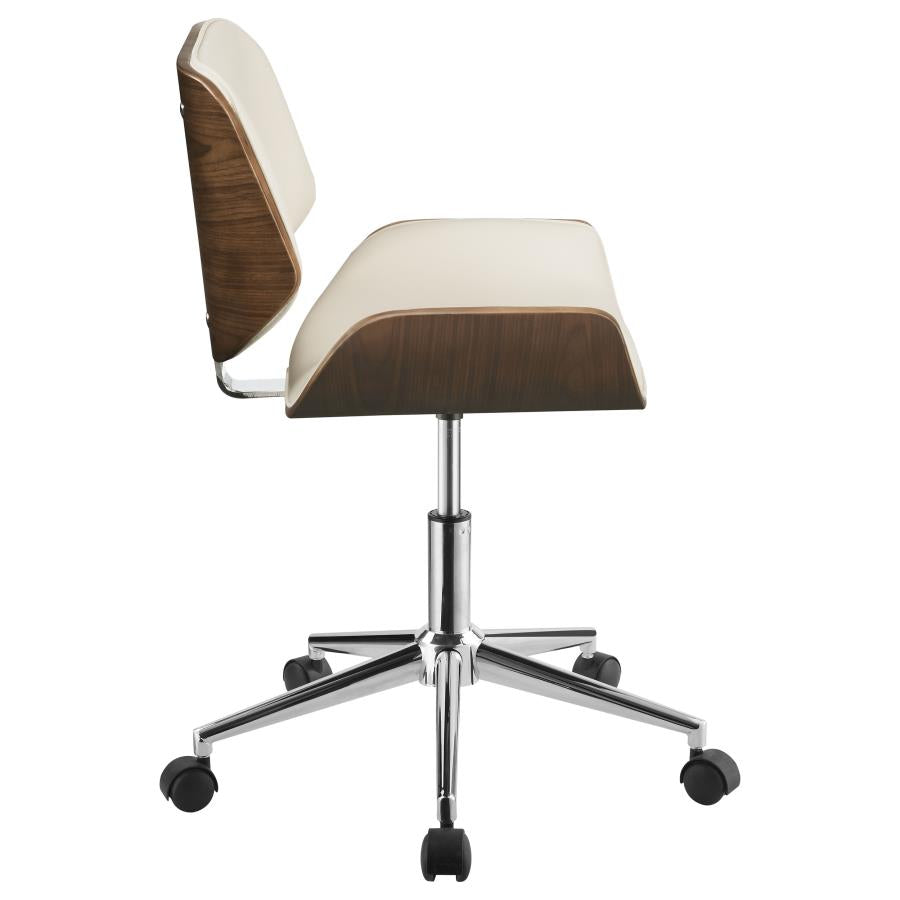 Addington Upholstered Adjustable Office Desk Chair Ecru - 800613