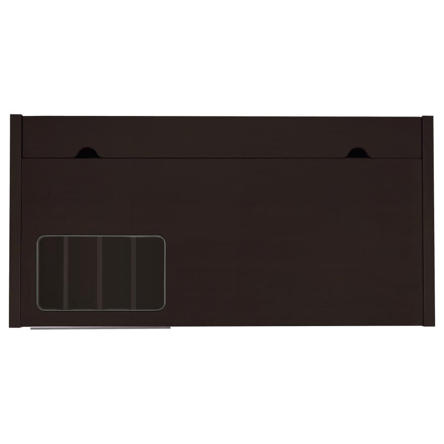 Halston 47-inch 2-drawer Office Desk with Cabinet Cappuccino - 800702