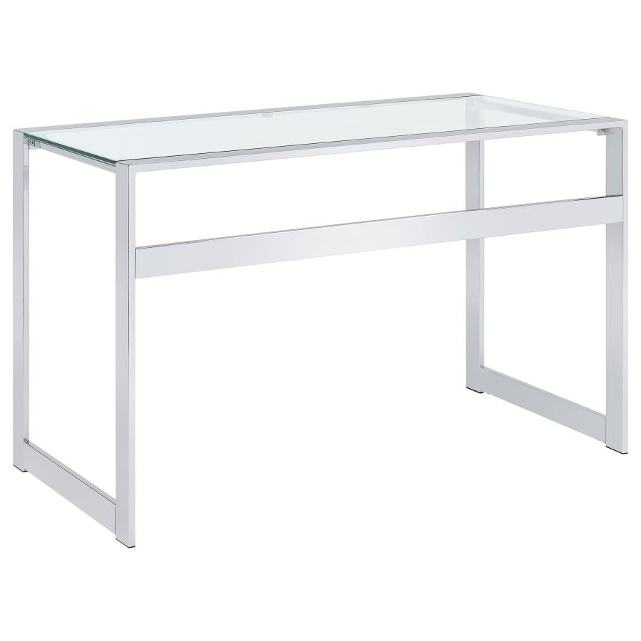 Hartford 47-inch Glass Top Writing Desk Chrome - 800746
