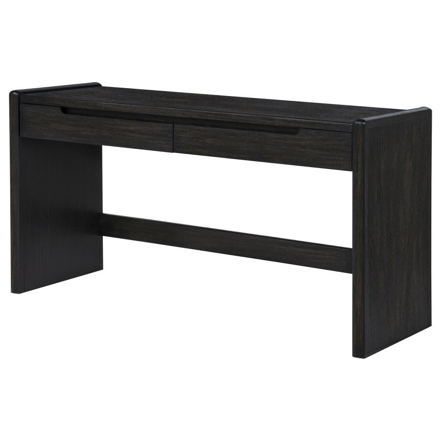 Leandro 2-drawer Home Office Writing Desk Burnished Black - 800790