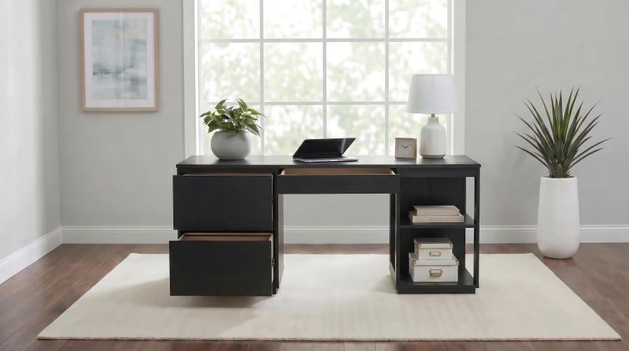 Harkes 75-inch 3-drawer Computer Desk with Adjustable Shelf Coffee Bean - 800798
