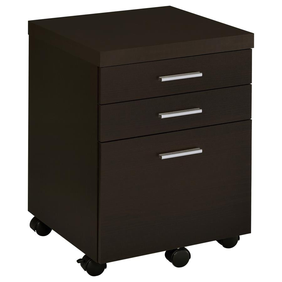 Skylar 3-drawer Home Office Mobile File Cabinet Cappuccino - 800894