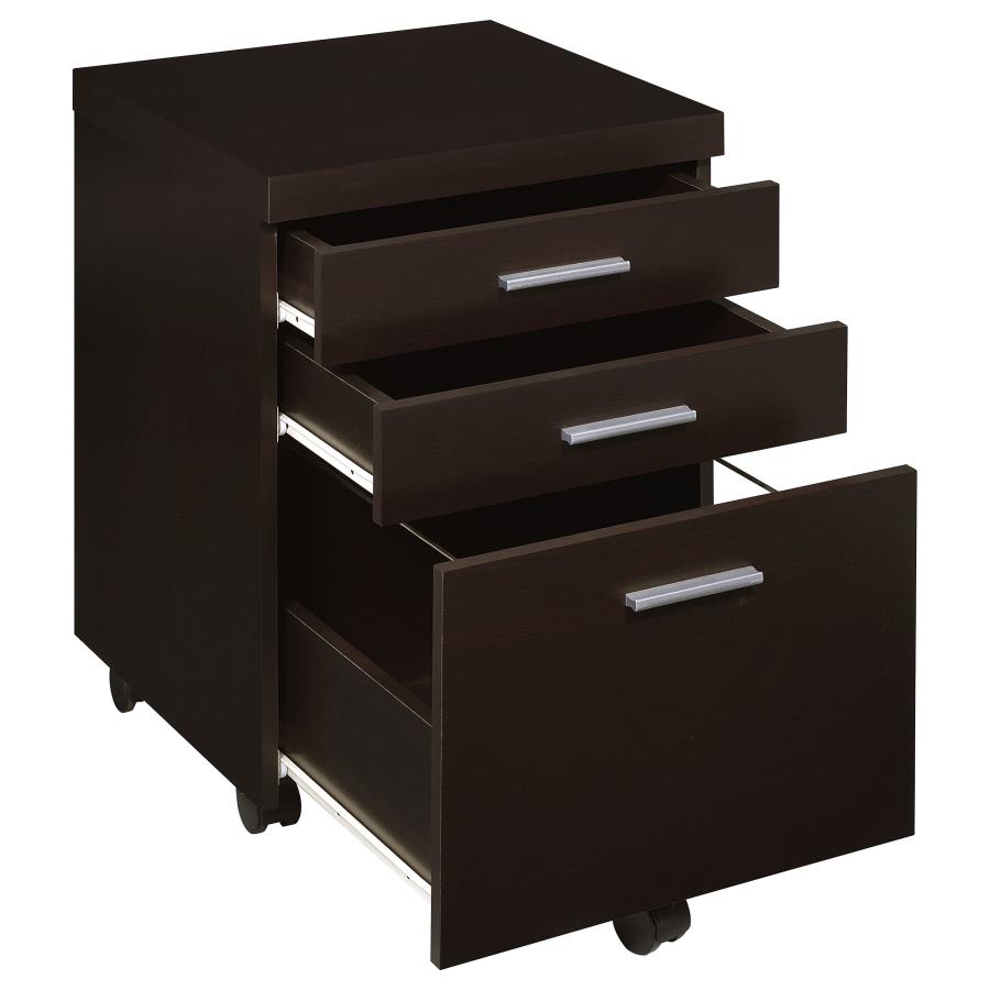 Skylar 3-drawer Home Office Mobile File Cabinet Cappuccino - 800894