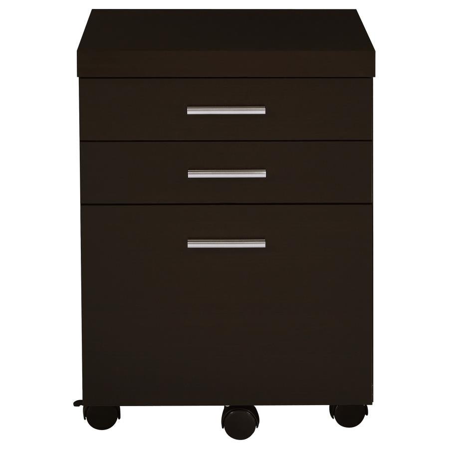Skylar 3-drawer Home Office Mobile File Cabinet Cappuccino - 800894