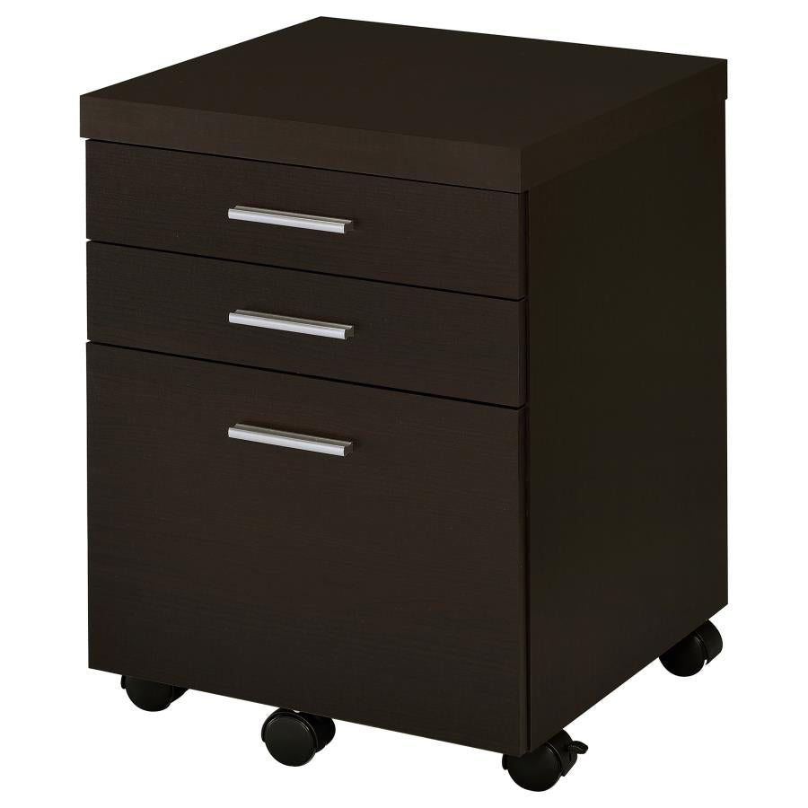 Skylar 3-drawer Home Office Mobile File Cabinet Cappuccino - 800894